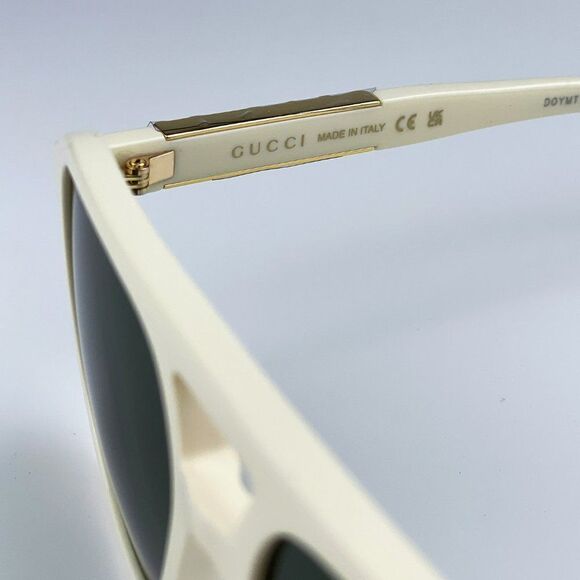NEW Gucci GG1188S 005 Ivory White Green Pilot Unisex Logo Sunglasses main image 6
